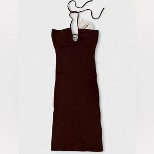 Princess Polly Brown Knit Halter Mini Dress